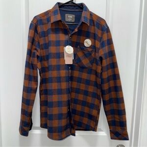 NWT NoMad Thermal Brown & Navy Thermal Lined Flannel
